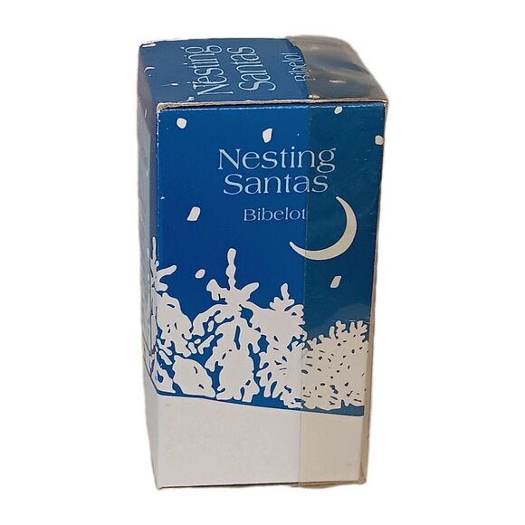 Santa Claus Nesting Dolls Wooden Christmas Set of Four (4) Complete Original Box - Picture 10 of 13